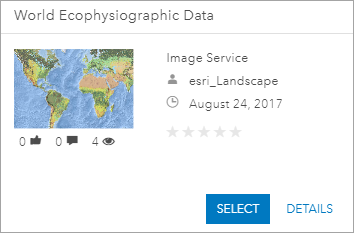 World Ecophysiographic Data weighted raster overlay service World Ecophysiographic Data weighted raster overlay service